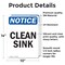 Signmission Clean Sink, 10 in W x Rectangle, Vinyl Decal OS-2PACK-NS-D-1014-V-10628 - alternate 6